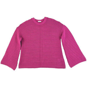 Cubus ~Woman Size L~ Pink Knit Tunic 100% Cotton Boho/Boxy Relaxed Fit Sweater.